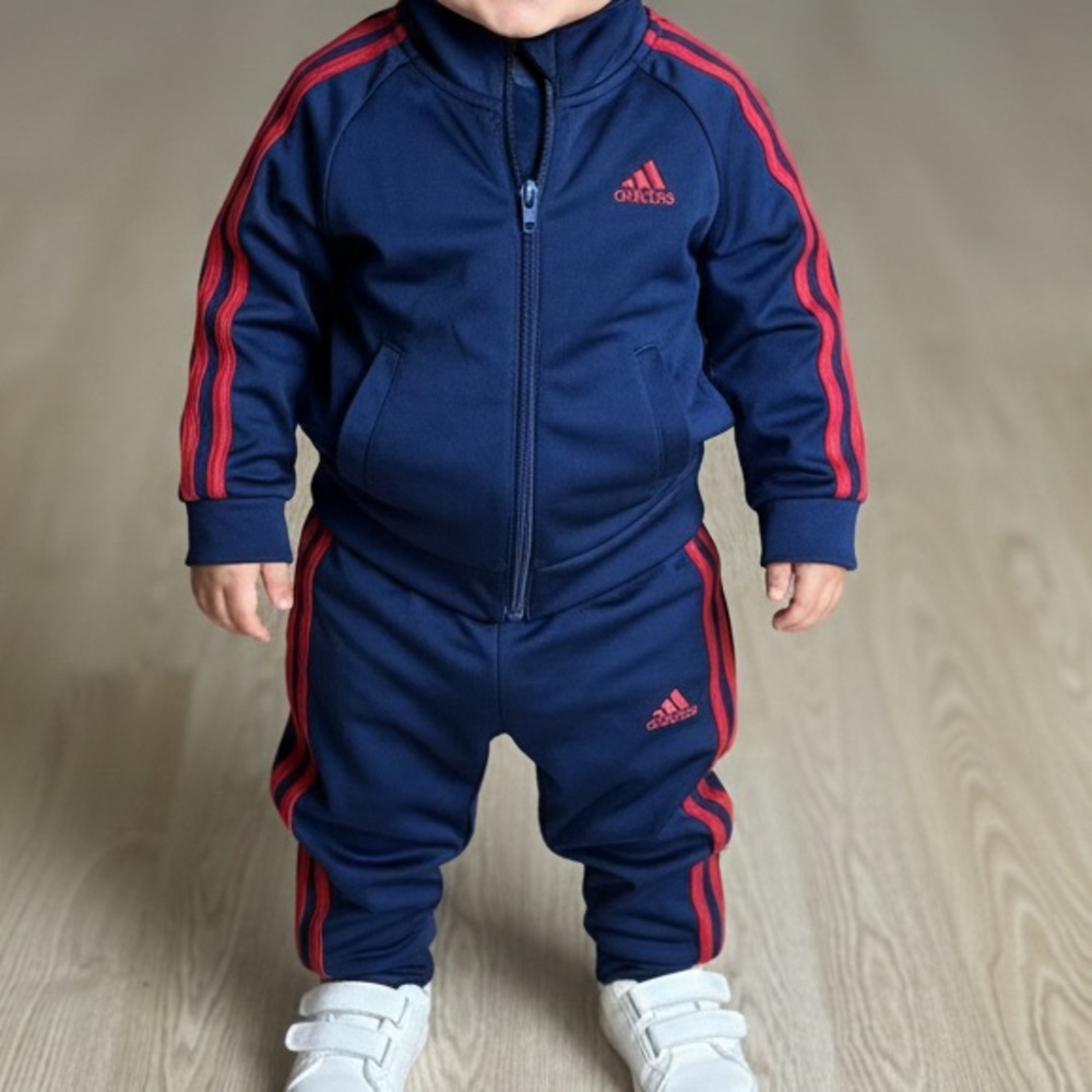 Adidas Kids Blue and Red Tracksuit